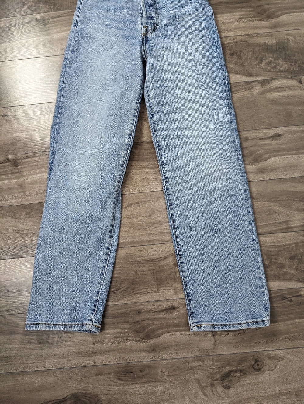 Levi's Women's Jeans Ribcage Straight Ankle Size 23 L27 Blue Cotton Blend - Picture 4 of 14